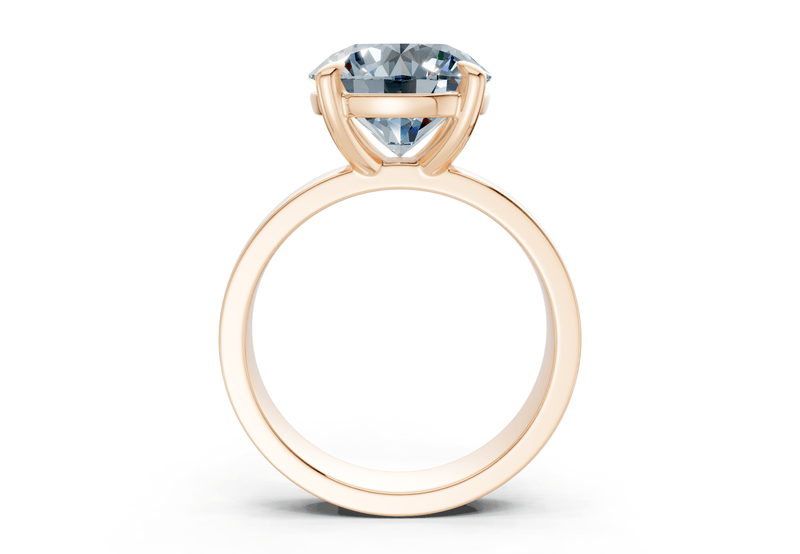 Cascade Blue Diamond Solitaire Round Cut 4mm Engagement Ring - Ring Premier