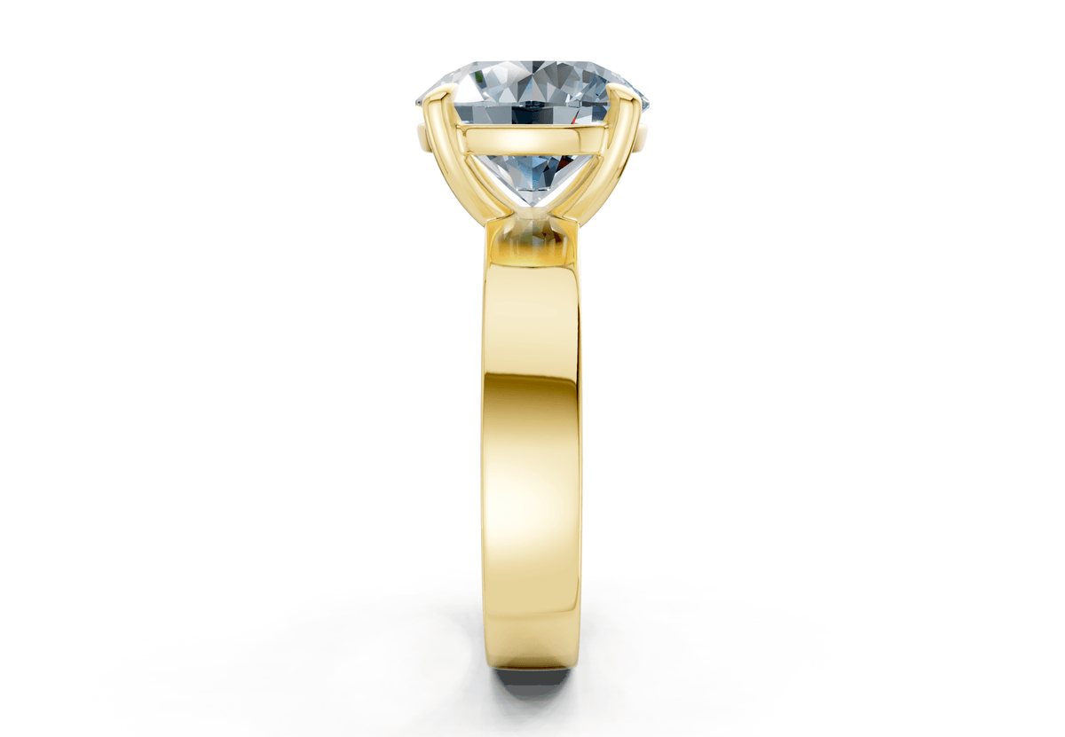 Cascade Blue Diamond Solitaire Round Cut 4mm Engagement Ring