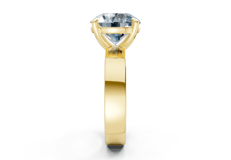 Cascade Blue Diamond Solitaire Round Cut 4mm Engagement Ring - Ring Premier