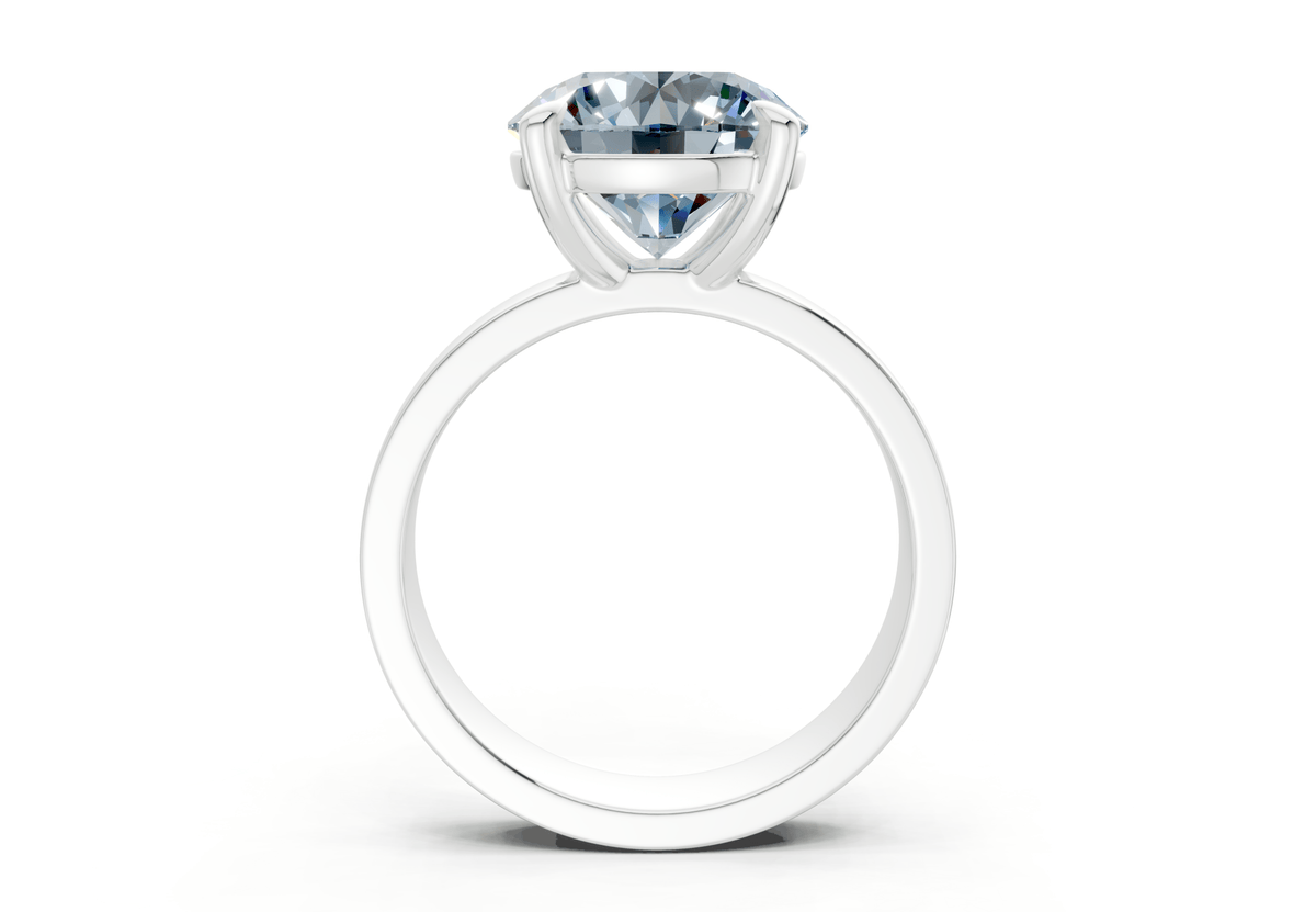 Cascade Blue Diamond Solitaire Round Cut 4mm Engagement Ring