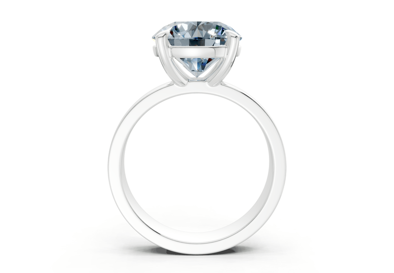 Cascade Blue Diamond Solitaire Round Cut 4mm Engagement Ring - Ring Premier