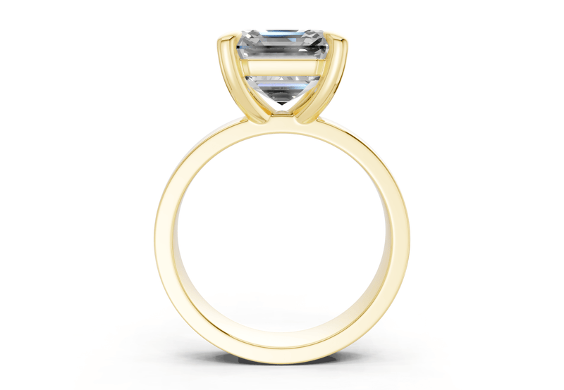 Cascade Diamond Solitaire Asscher Cut 4mm Engagement Ring