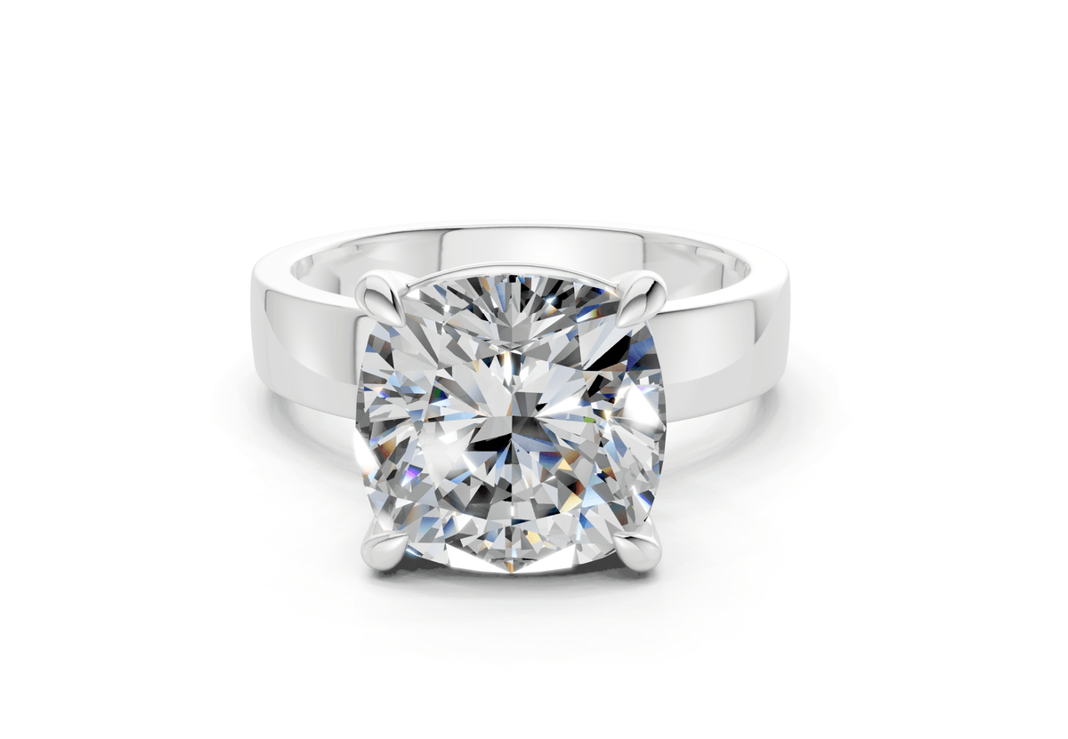 Cascade Diamond Solitaire Cushion Squareuare Cut 4mm Engagement Ring