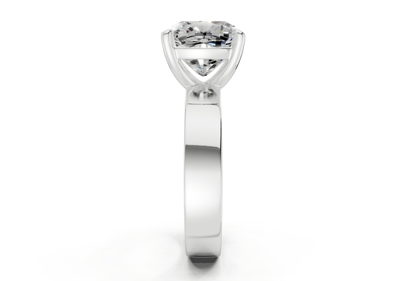 Cascade Diamond Solitaire Cushion Squareuare Cut 4mm Engagement Ring - Ring Premier