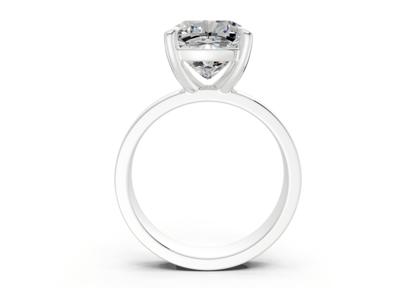 Cascade Diamond Solitaire Cushion Squareuare Cut 4mm Engagement Ring