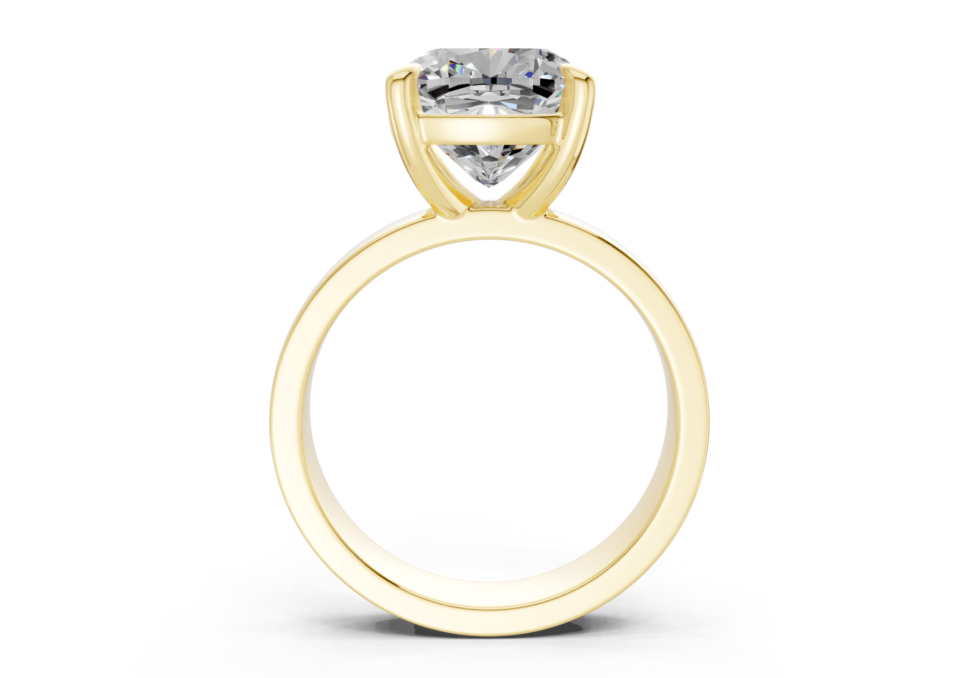 Cascade Diamond Solitaire Cushion Squareuare Cut 4mm Engagement Ring