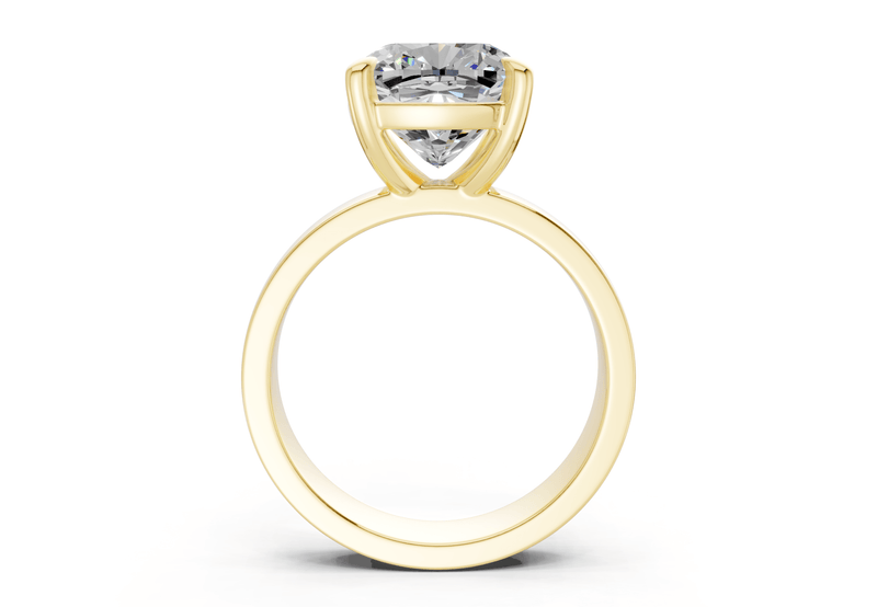 Cascade Diamond Solitaire Cushion Squareuare Cut 4mm Engagement Ring