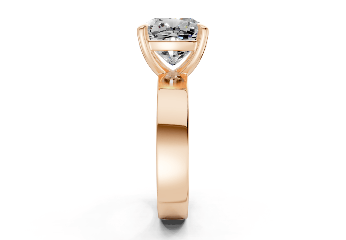 Cascade Diamond Solitaire Cushion Squareuare Cut 4mm Engagement Ring