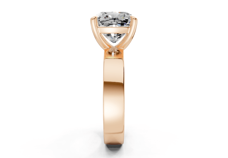 Cascade Diamond Solitaire Cushion Squareuare Cut 4mm Engagement Ring - Ring Premier