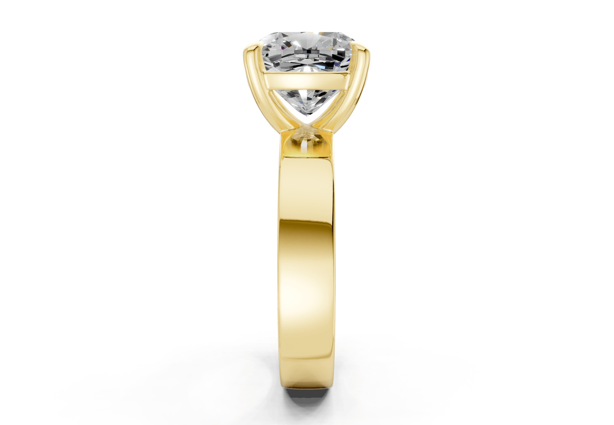 Cascade Diamond Solitaire Cushion Squareuare Cut 4mm Engagement Ring