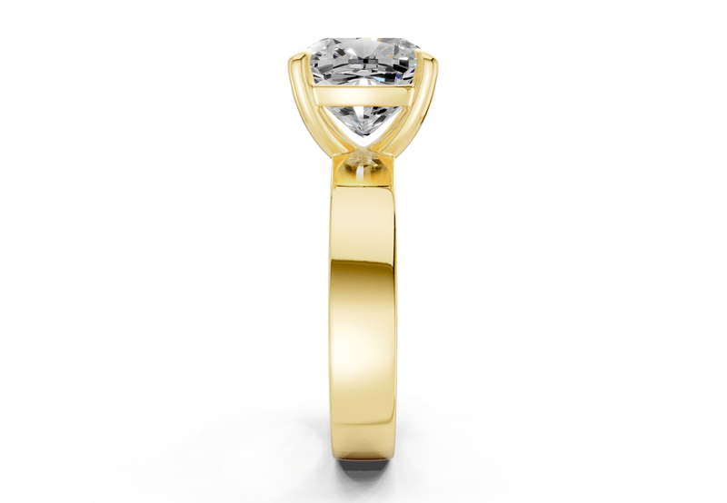 Cascade Diamond Solitaire Cushion Squareuare Cut 4mm Engagement Ring - Ring Premier
