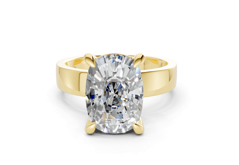 Cascade Diamond Solitaire Elongated Cushion Cut 4mm Engagement Ring