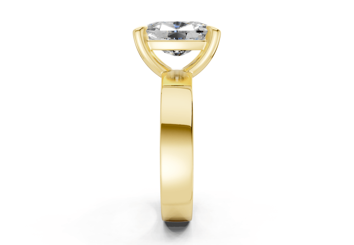 Cascade Diamond Solitaire Elongated Cushion Cut 4mm Engagement Ring