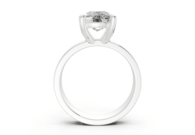 Cascade Diamond Solitaire Elongated Cushion Cut 4mm Engagement Ring - Ring Premier