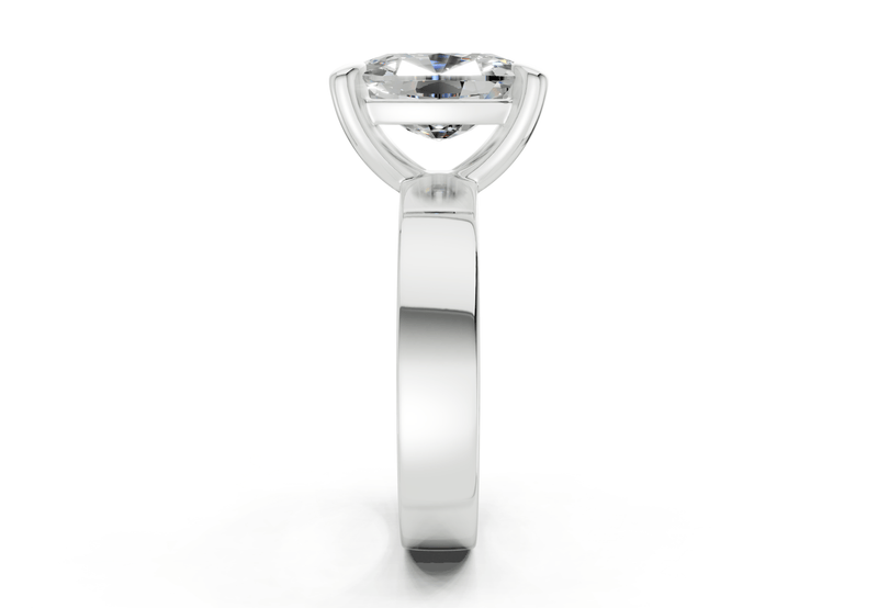 Cascade Diamond Solitaire Elongated Cushion Cut 4mm Engagement Ring - Ring Premier