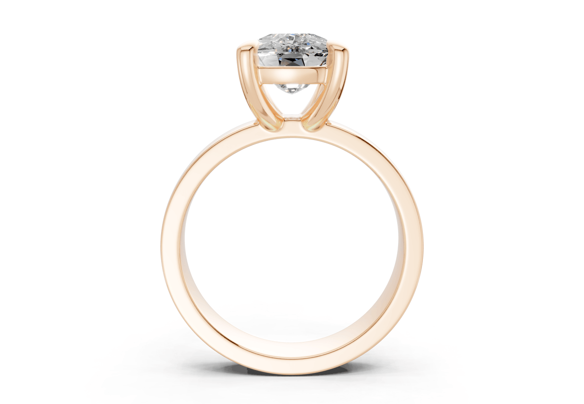 Cascade Diamond Solitaire Elongated Cushion Cut 4mm Engagement Ring