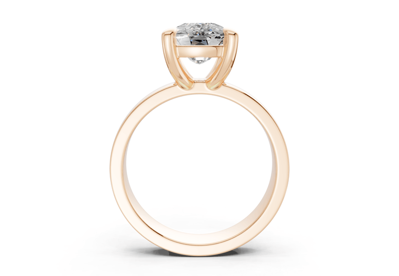 Cascade Diamond Solitaire Elongated Cushion Cut 4mm Engagement Ring - Ring Premier