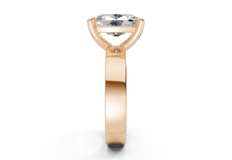 Cascade Diamond Solitaire Elongated Cushion Cut 4mm Engagement Ring - Ring Premier