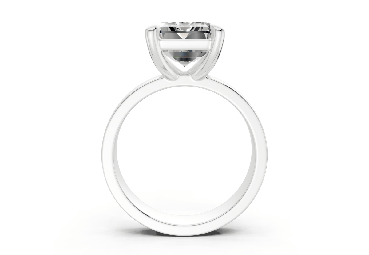 Cascade Diamond Solitaire Emerald Cut 4mm Engagement Ring