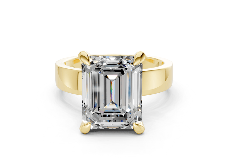 Cascade Diamond Solitaire Emerald Cut 4mm Engagement Ring