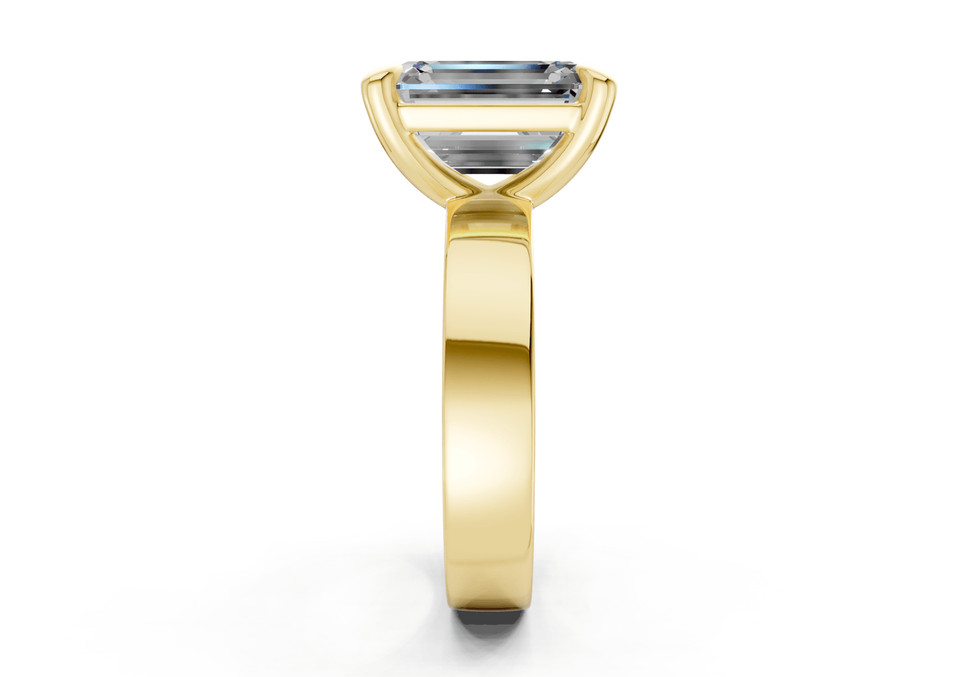 Cascade Diamond Solitaire Emerald Cut 4mm Engagement Ring