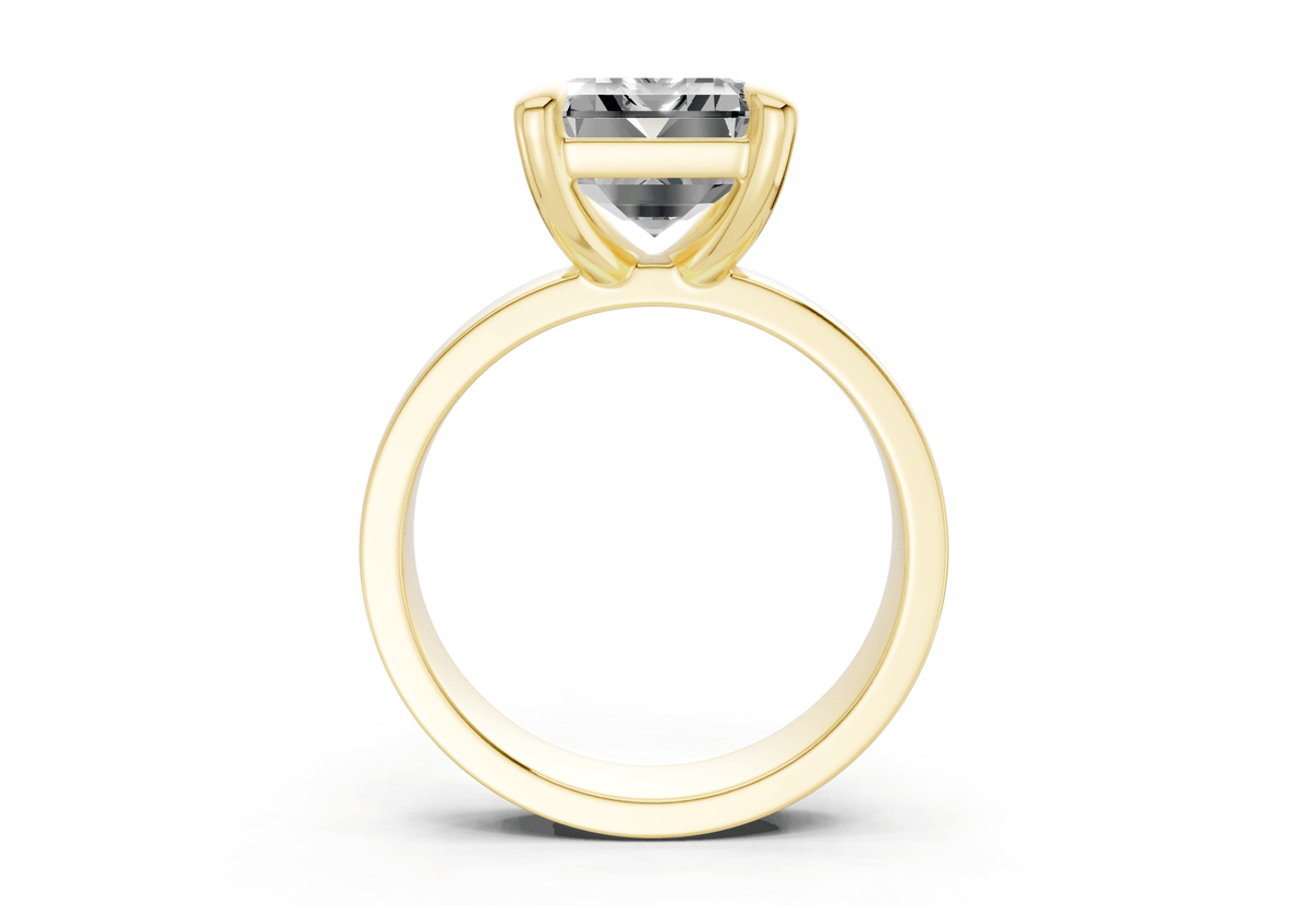 Cascade Diamond Solitaire Emerald Cut 4mm Engagement Ring