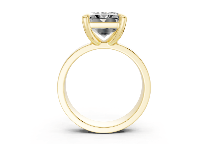 Cascade Diamond Solitaire Emerald Cut 4mm Engagement Ring