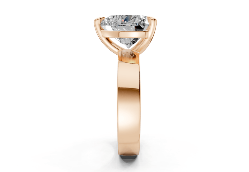 Cascade Diamond Solitaire Heart Cut 4mm Engagement Ring - Ring Premier