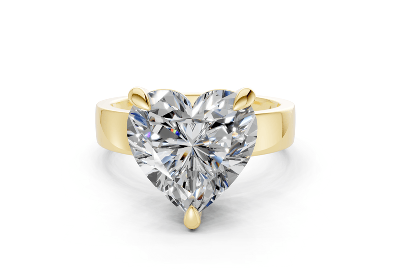 Cascade Diamond Solitaire Heart Cut 4mm Engagement Ring