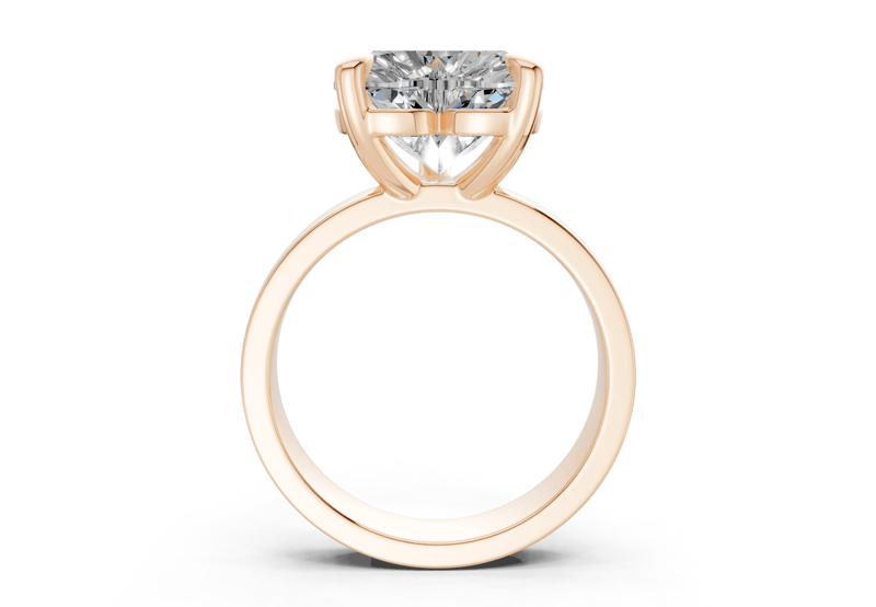 Cascade Diamond Solitaire Heart Cut 4mm Engagement Ring - Ring Premier