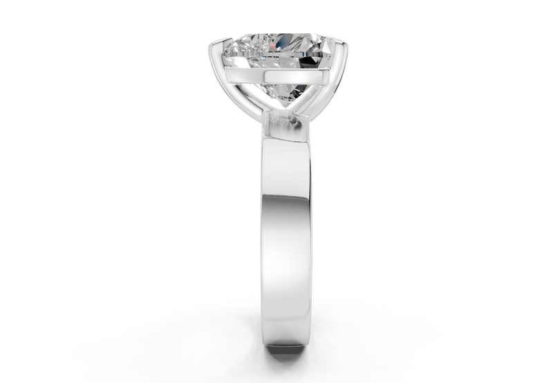 Cascade Diamond Solitaire Heart Cut 4mm Engagement Ring - Ring Premier