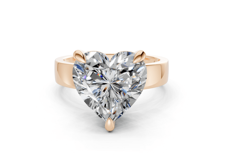 Cascade Diamond Solitaire Heart Cut 4mm Engagement Ring - Ring Premier
