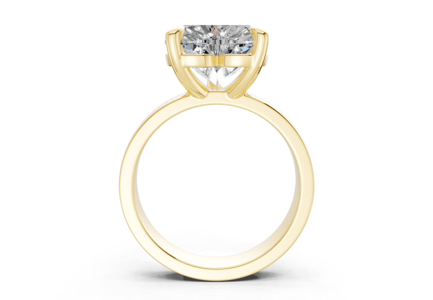 Cascade Diamond Solitaire Heart Cut 4mm Engagement Ring - Ring Premier