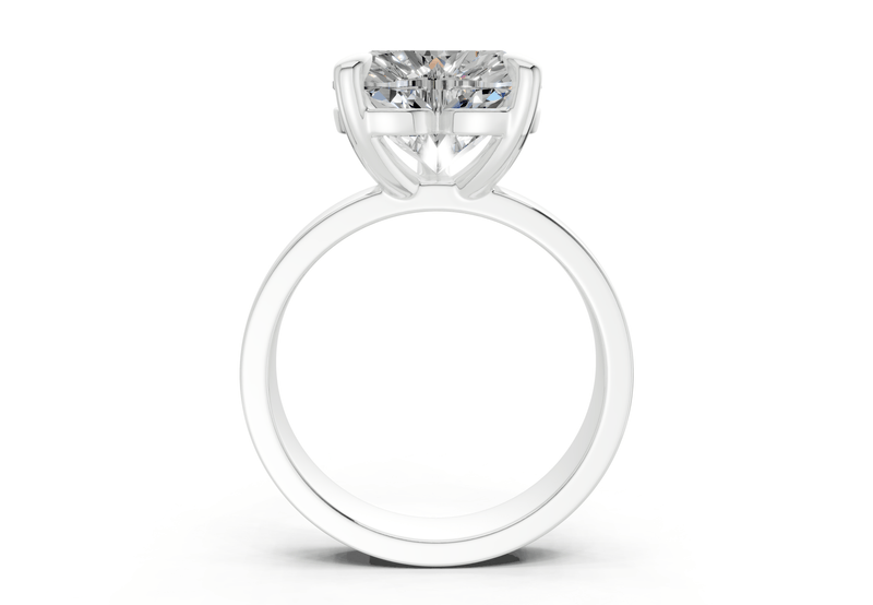 Cascade Diamond Solitaire Heart Cut 4mm Engagement Ring - Ring Premier