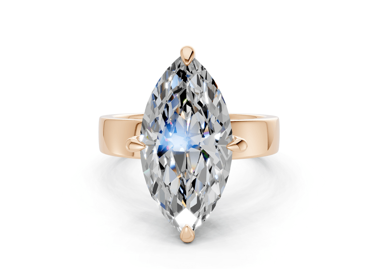 Cascade Diamond Solitaire Marquise Cut 4mm Engagement Ring - Ring Premier