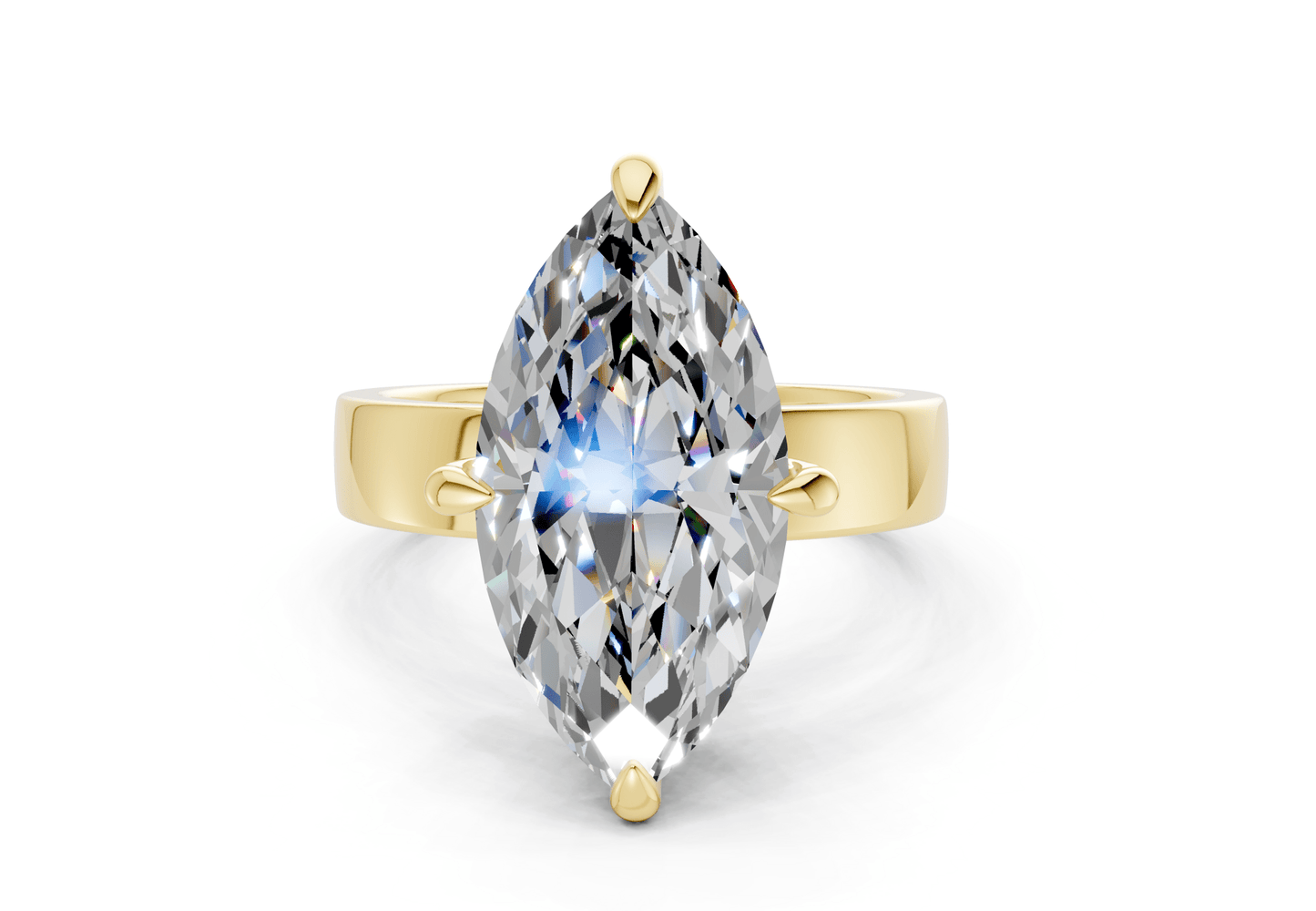 Cascade Diamond Solitaire Marquise Cut 4mm Engagement Ring - Ring Premier