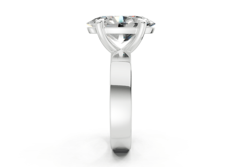 Cascade Diamond Solitaire Oval Cut 4mm Engagement Ring - Ring Premier