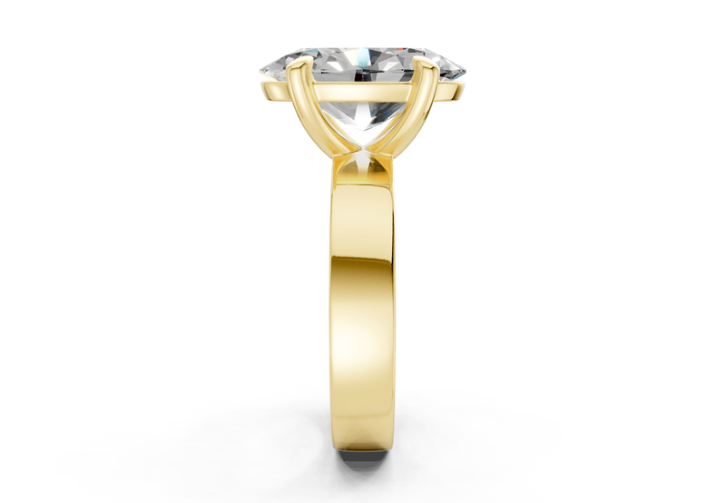 Cascade Diamond Solitaire Oval Cut 4mm Engagement Ring - Ring Premier