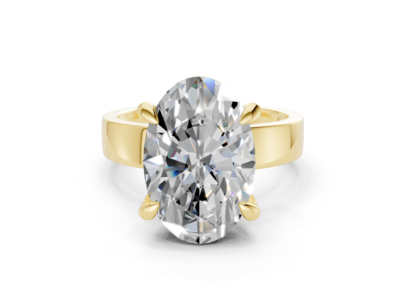 Cascade Diamond Solitaire Oval Cut 4mm Engagement Ring - Ring Premier