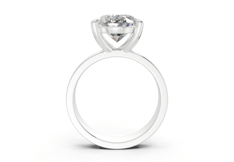 Cascade Diamond Solitaire Oval Cut 4mm Engagement Ring - Ring Premier