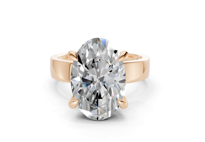 Cascade Diamond Solitaire Oval Cut 4mm Engagement Ring - Ring Premier