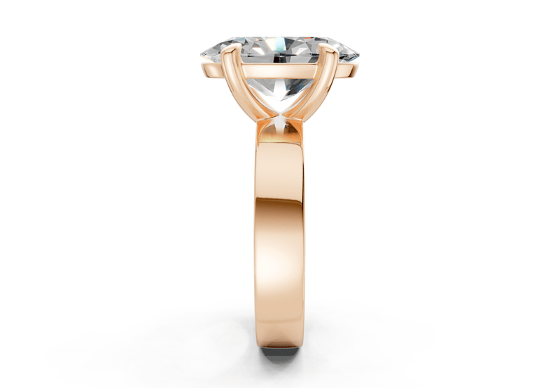 Cascade Diamond Solitaire Oval Cut 4mm Engagement Ring - Ring Premier