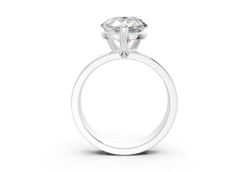 Cascade Diamond Solitaire Pear Cut 4mm Engagement Ring - Ring Premier