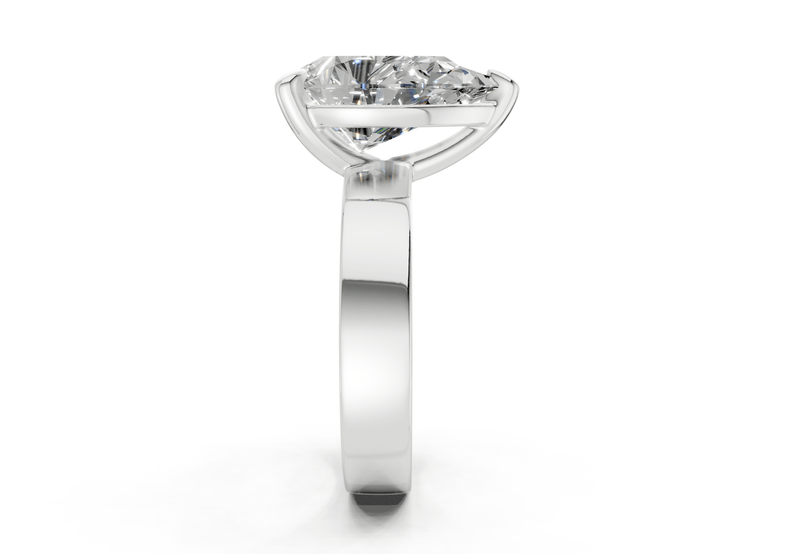 Cascade Diamond Solitaire Pear Cut 4mm Engagement Ring - Ring Premier