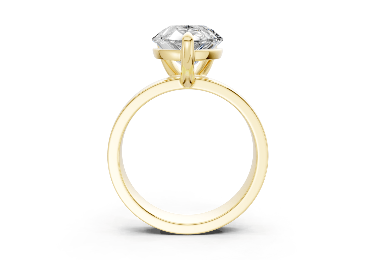 Cascade Diamond Solitaire Pear Cut 4mm Engagement Ring - Ring Premier