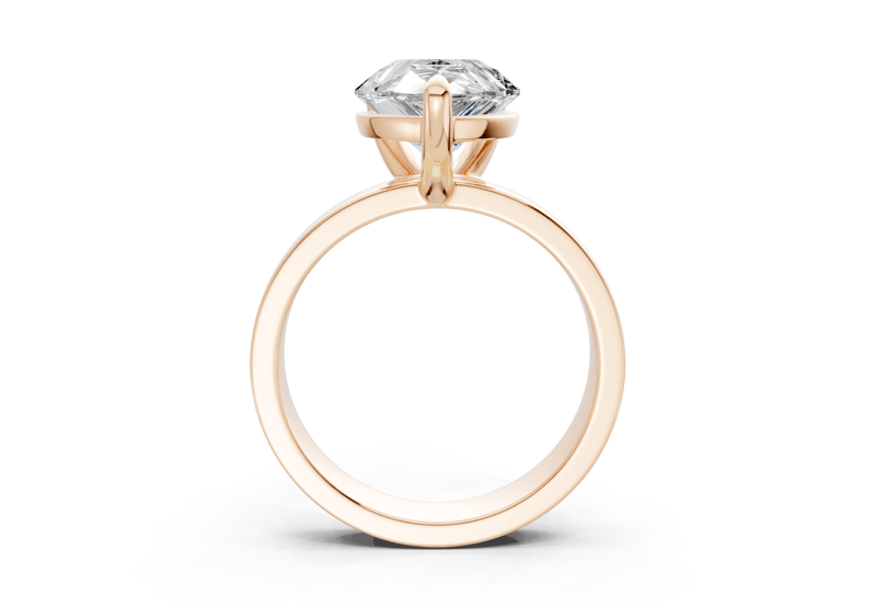 Cascade Diamond Solitaire Pear Cut 4mm Engagement Ring - Ring Premier