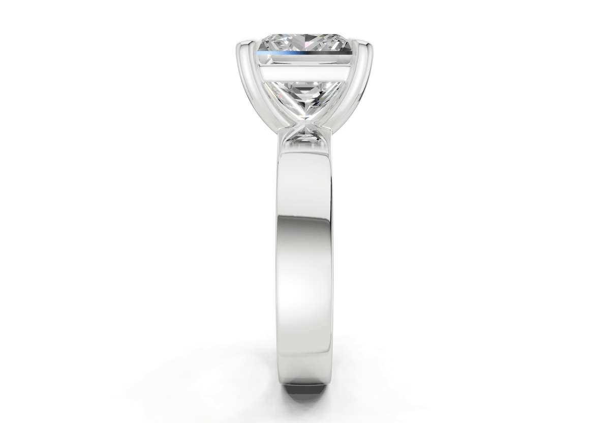 Cascade Diamond Solitaire Princess Cut 4mm Engagement Ring