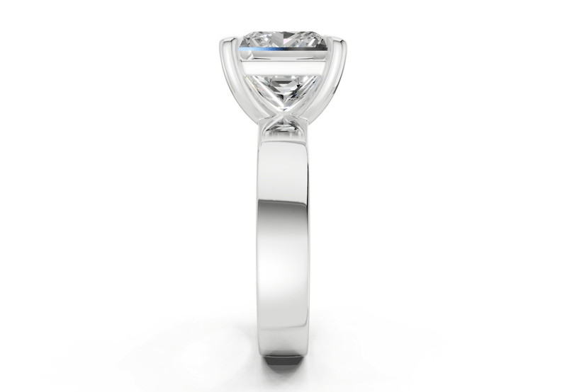 Cascade Diamond Solitaire Princess Cut 4mm Engagement Ring - Ring Premier