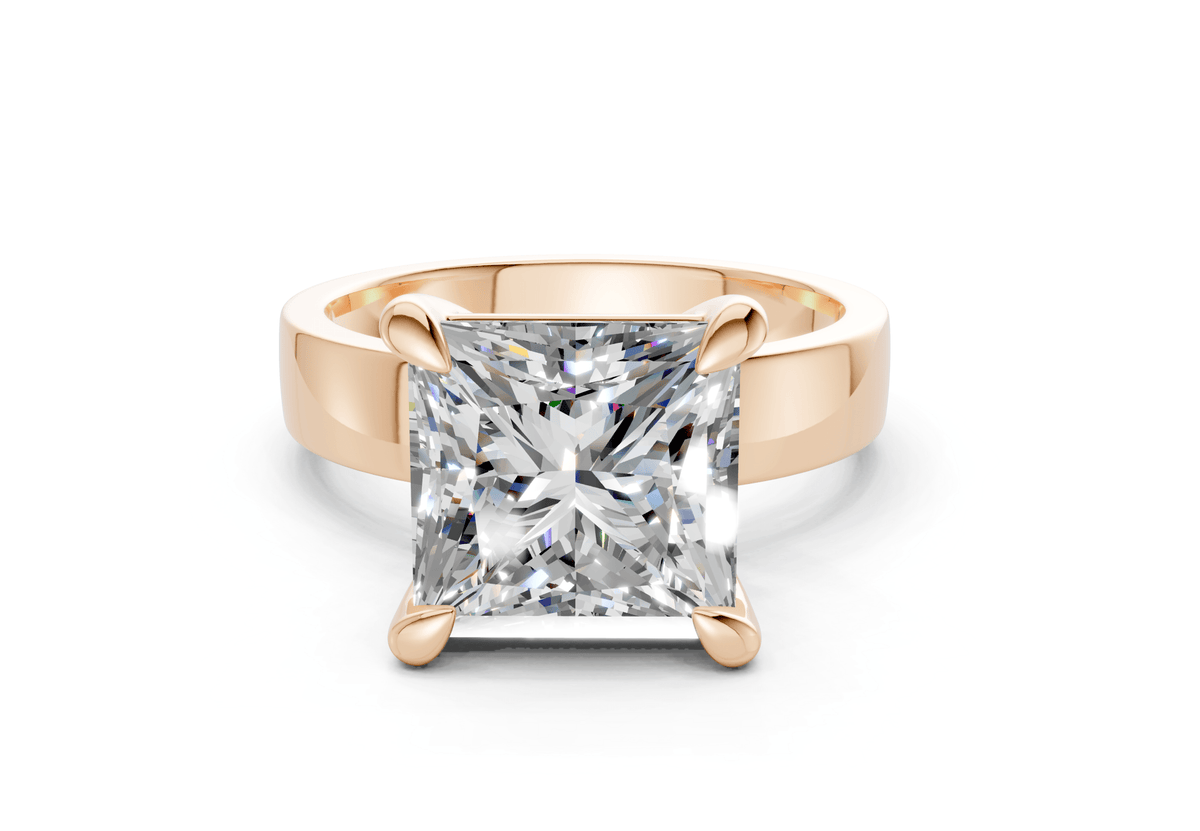 Cascade Diamond Solitaire Princess Cut 4mm Engagement Ring