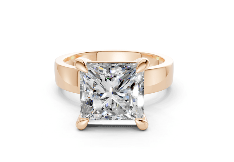 Cascade Diamond Solitaire Princess Cut 4mm Engagement Ring - Ring Premier